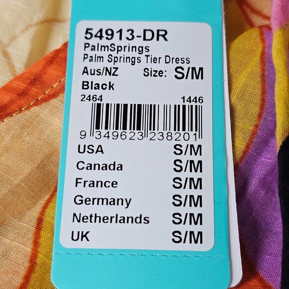 Seafolly Womens Floral Long Sleeve Palm Spring Tier Swing Dress Black S/M NWT - Picture 12 of 16